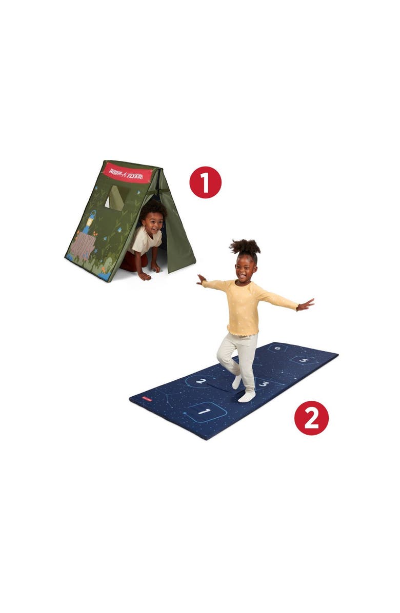 Radio Flyer Tent to Tumble Play Mat, Alternate, color, Green Blue