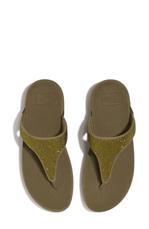 Fitflop Lulu Embellished Flip Flop In Metallic Camo-green