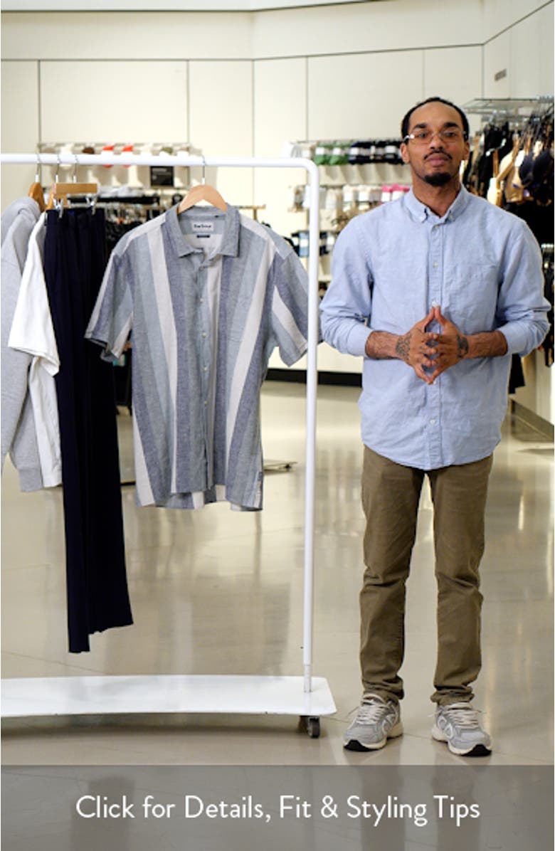 Portwell Stripe Summer Fit Short Sleeve Button-Up Shirt, sales video thumbnail