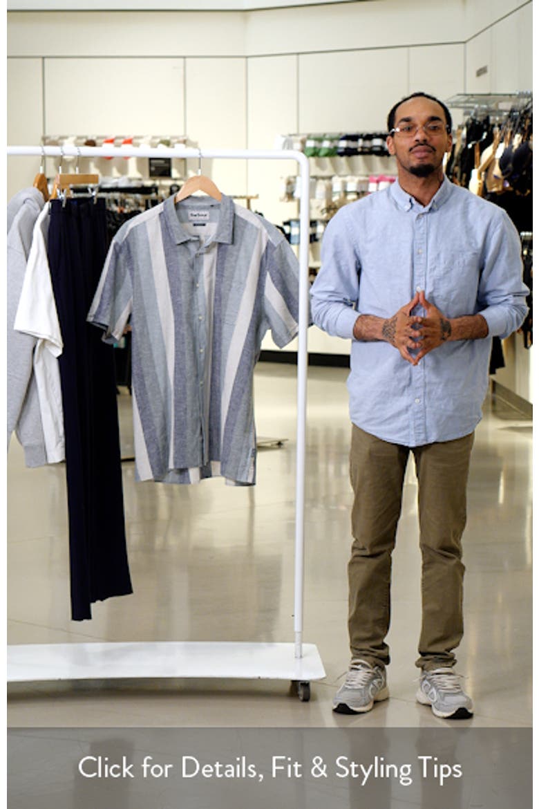 Portwell Stripe Summer Fit Short Sleeve Button-Up Shirt video