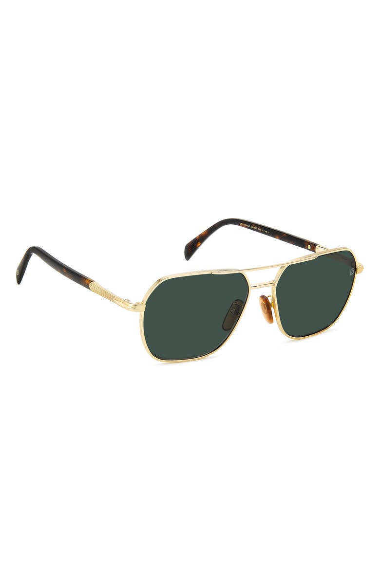 David Beckham Eyewear 59mm Aviator Sunglasses, Alternate, color, Gold Havana
