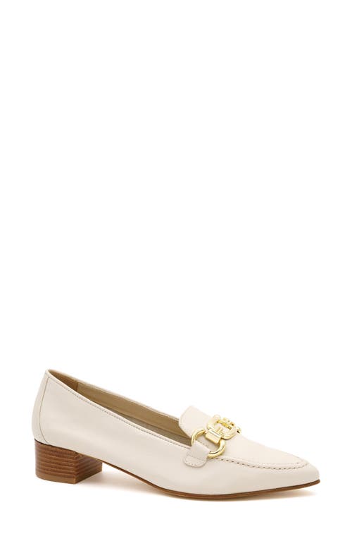 Amalfi By Rangoni Amarone Pointed Toe Bit Loafer Pump In Off White Vaport