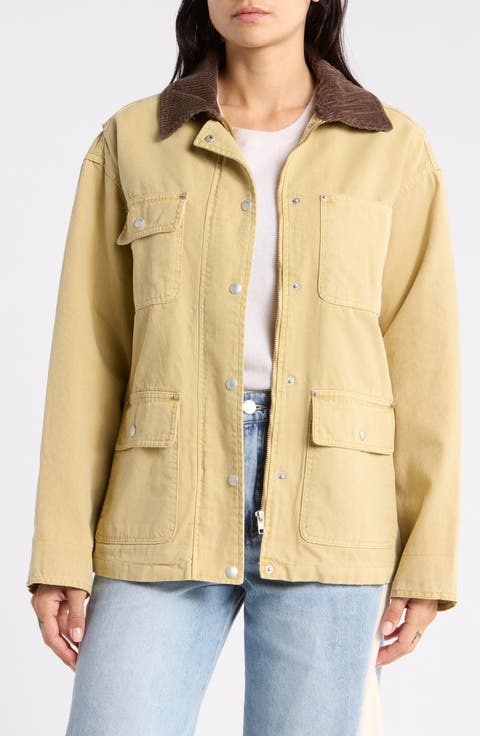 Corduroy Collar Cotton Barn Jacket