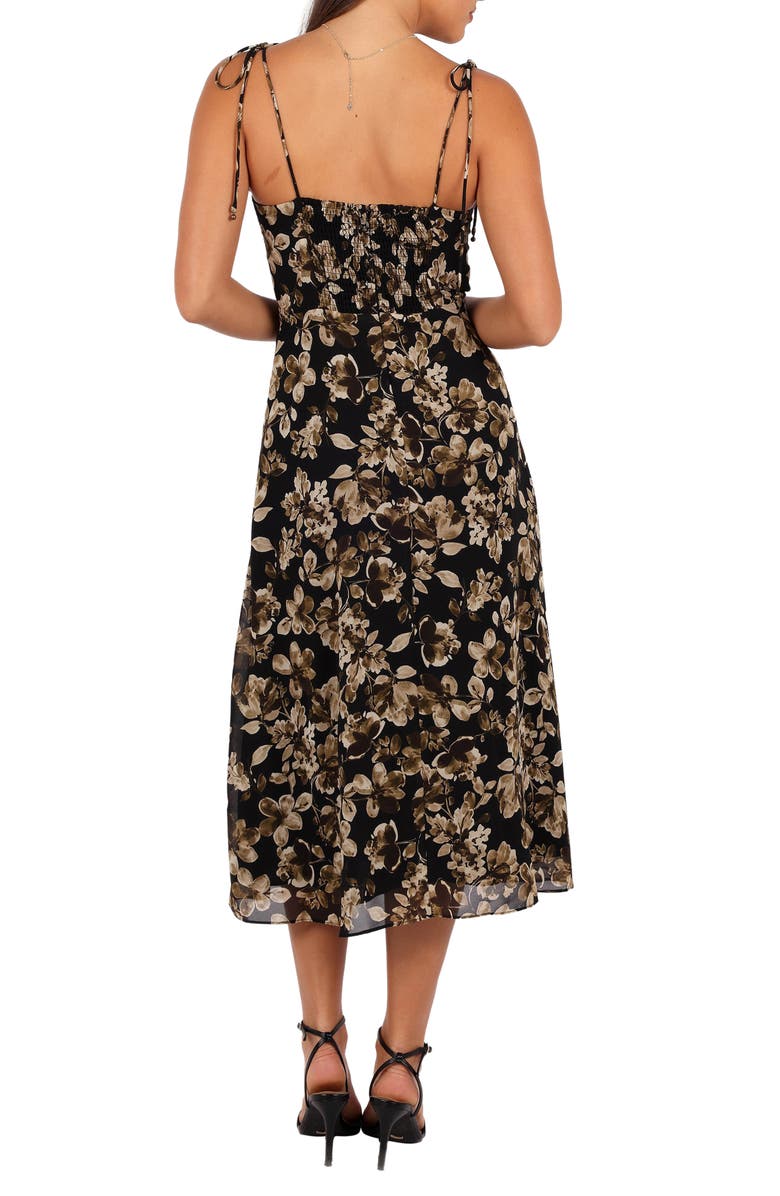 Petal & Pup Arycia Midi Dress, Alternate, color, Black Floral