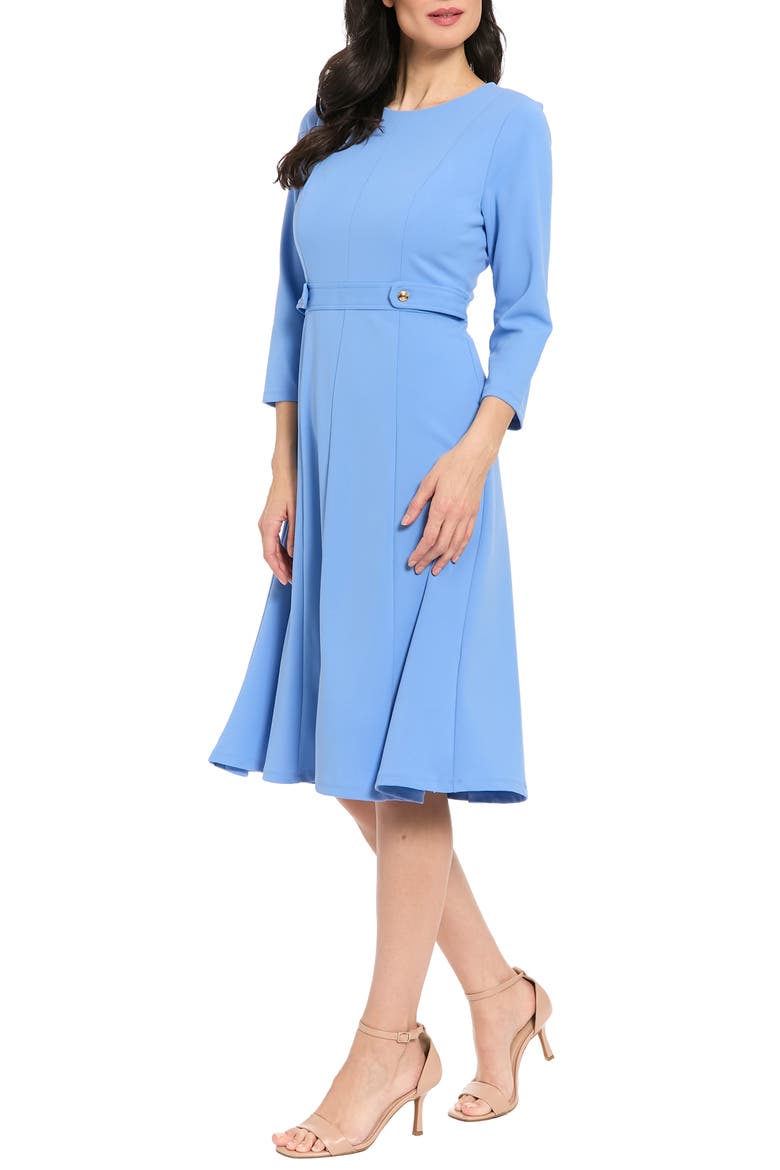Seamed Midi Dress, Alternate, color, GRNDA BLUE
