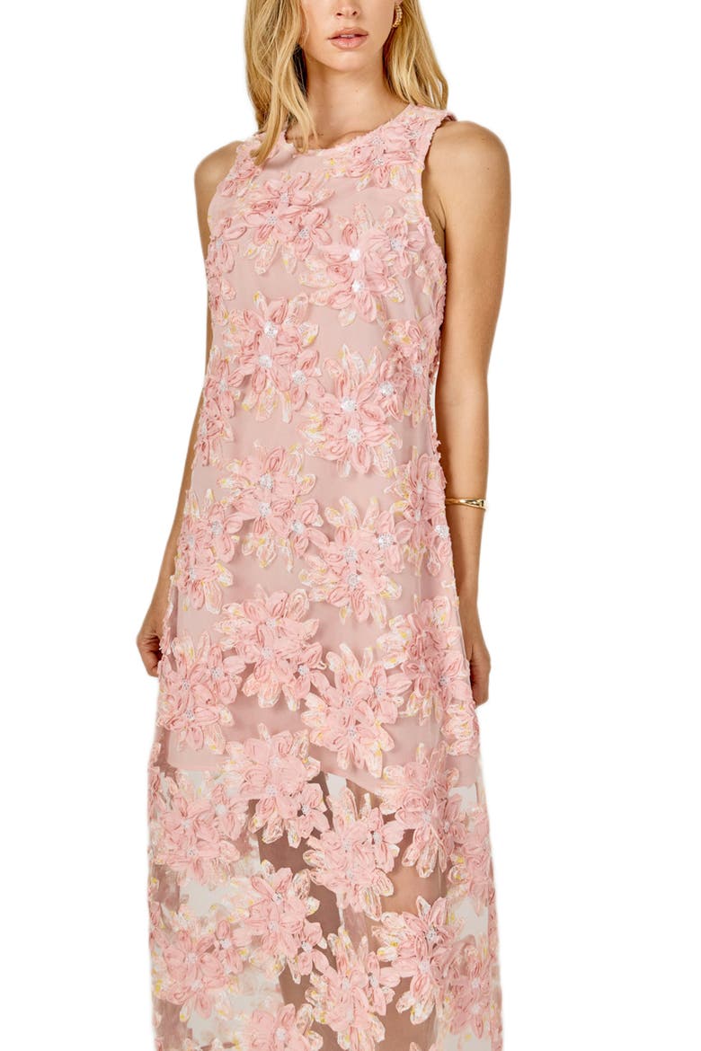 Texture Sleeveless Maxi Dress, Alternate, color, PINK