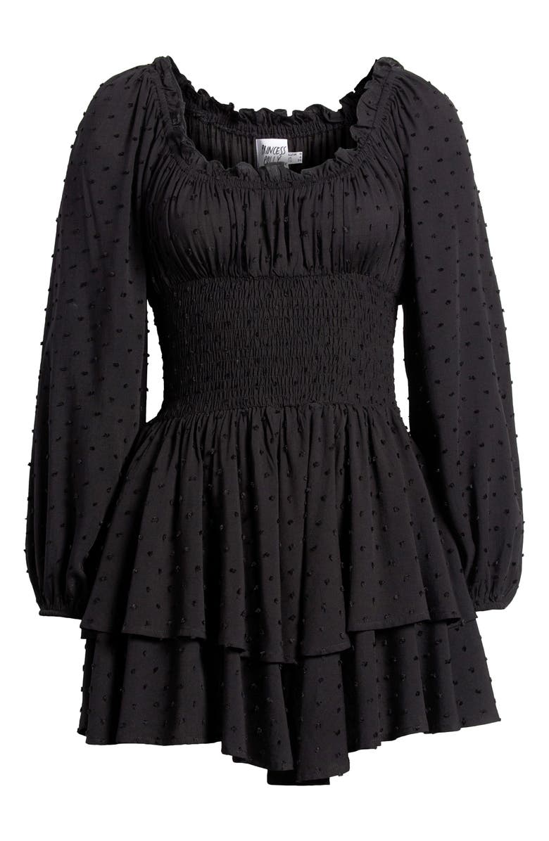 Princess Polly Love Galore Clip Dot Off the Shoulder Long Sleeve Romper, Alternate, color, 