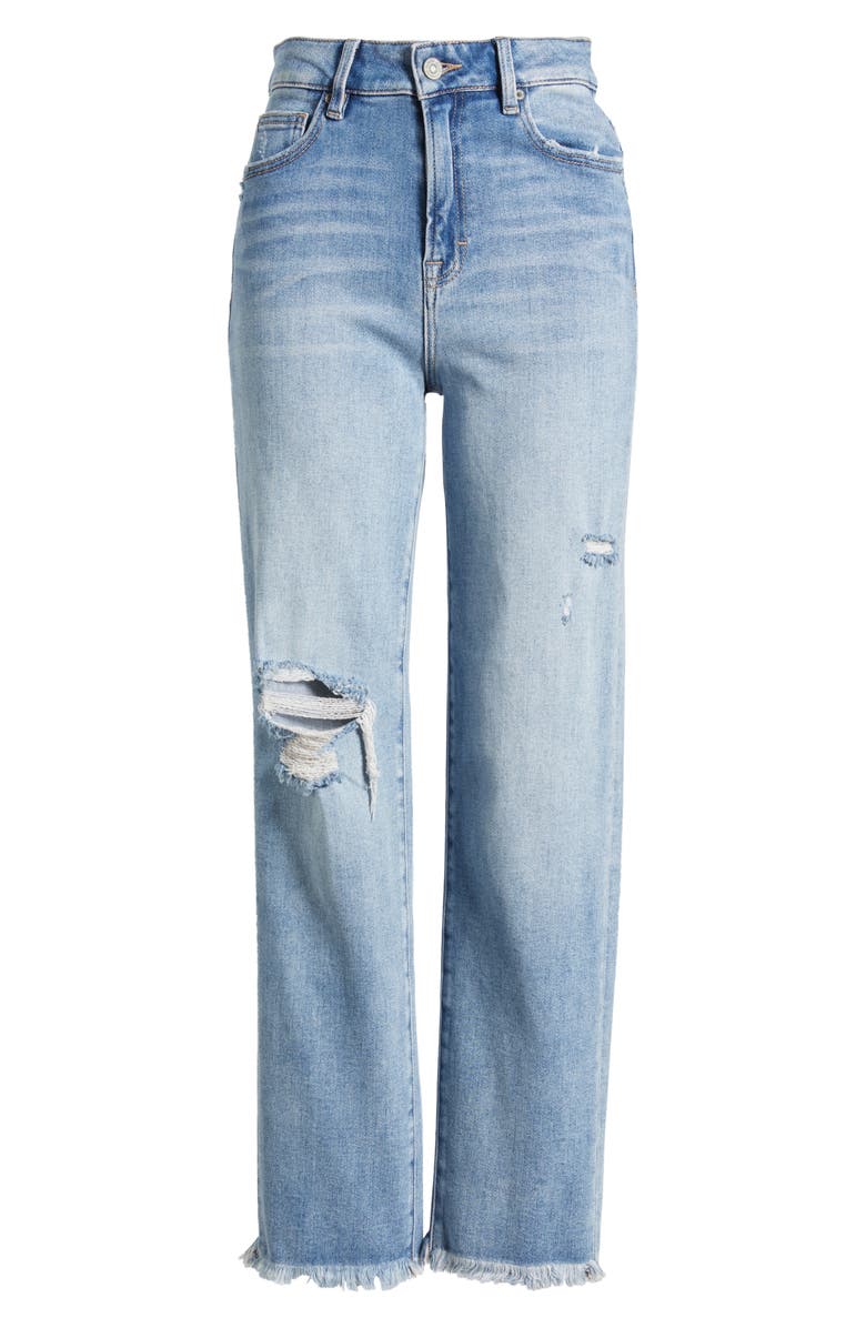HIDDEN JEANS Distressed Fray Hem Straight Leg Jeans, Alternate, color,