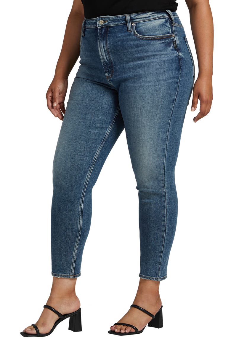 Super High Waist Ankle Tapered Mom Jeans, Alternate, color, INDIGO