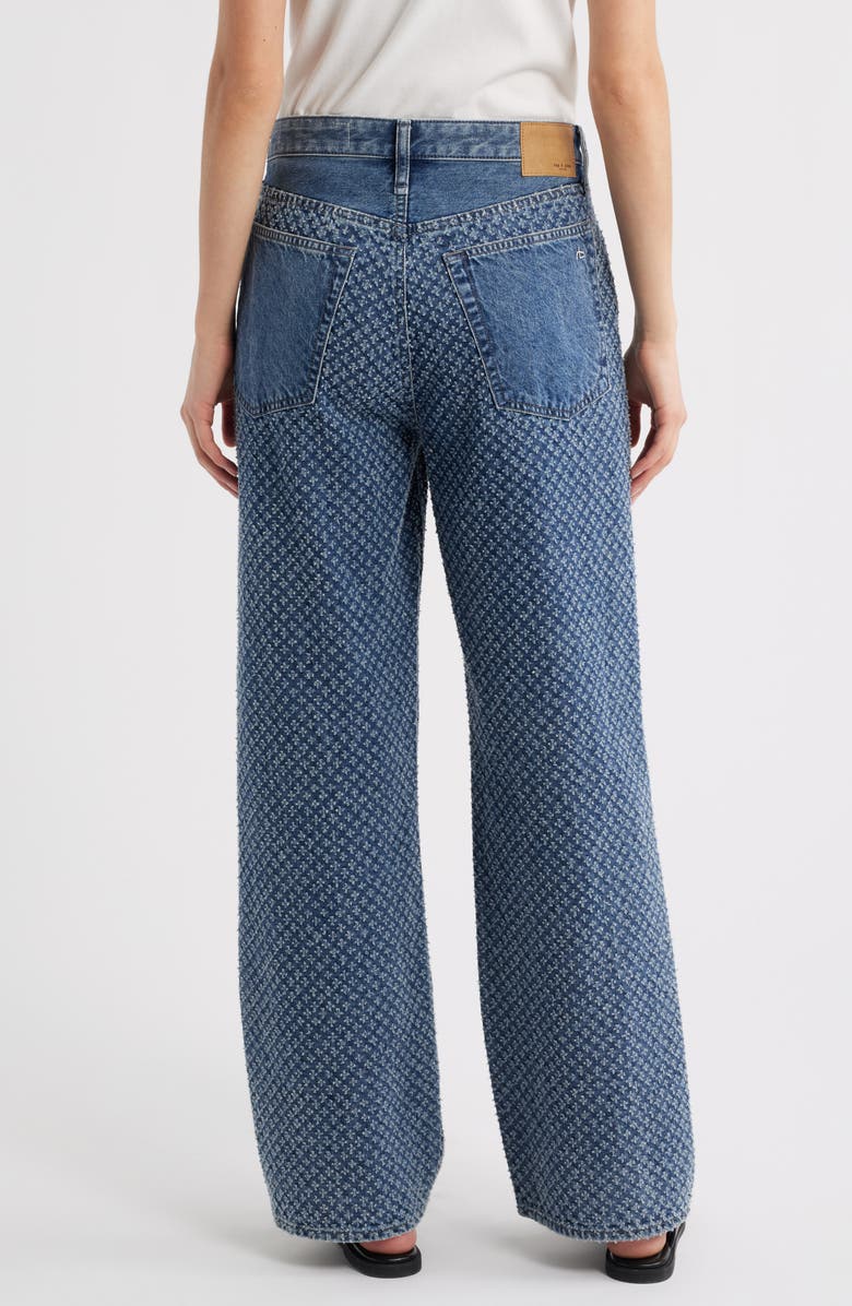 rag & bone Logan Textured Wide Leg Jeans, Alternate, color, Blue Textured Denim