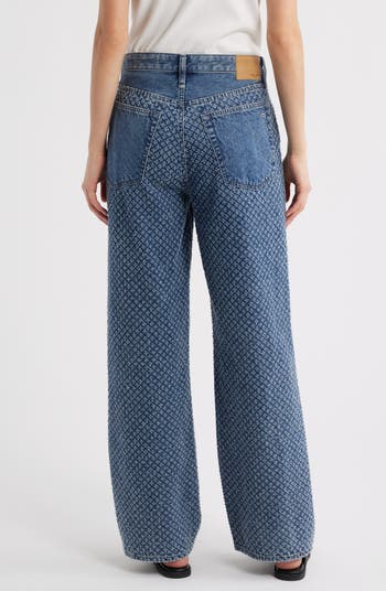 rag & bone Logan Textured Wide Leg Jeans | Nordstrom