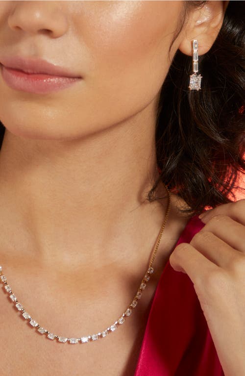 Nadri Chateau Crystal Linear Drop Earrings In Gold