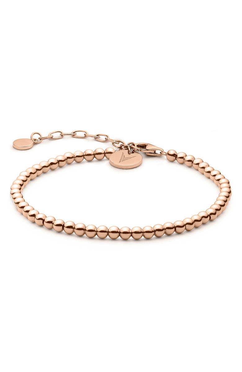 Vincero The Beaded Chain Bracelet, Main, color, Rose Gold