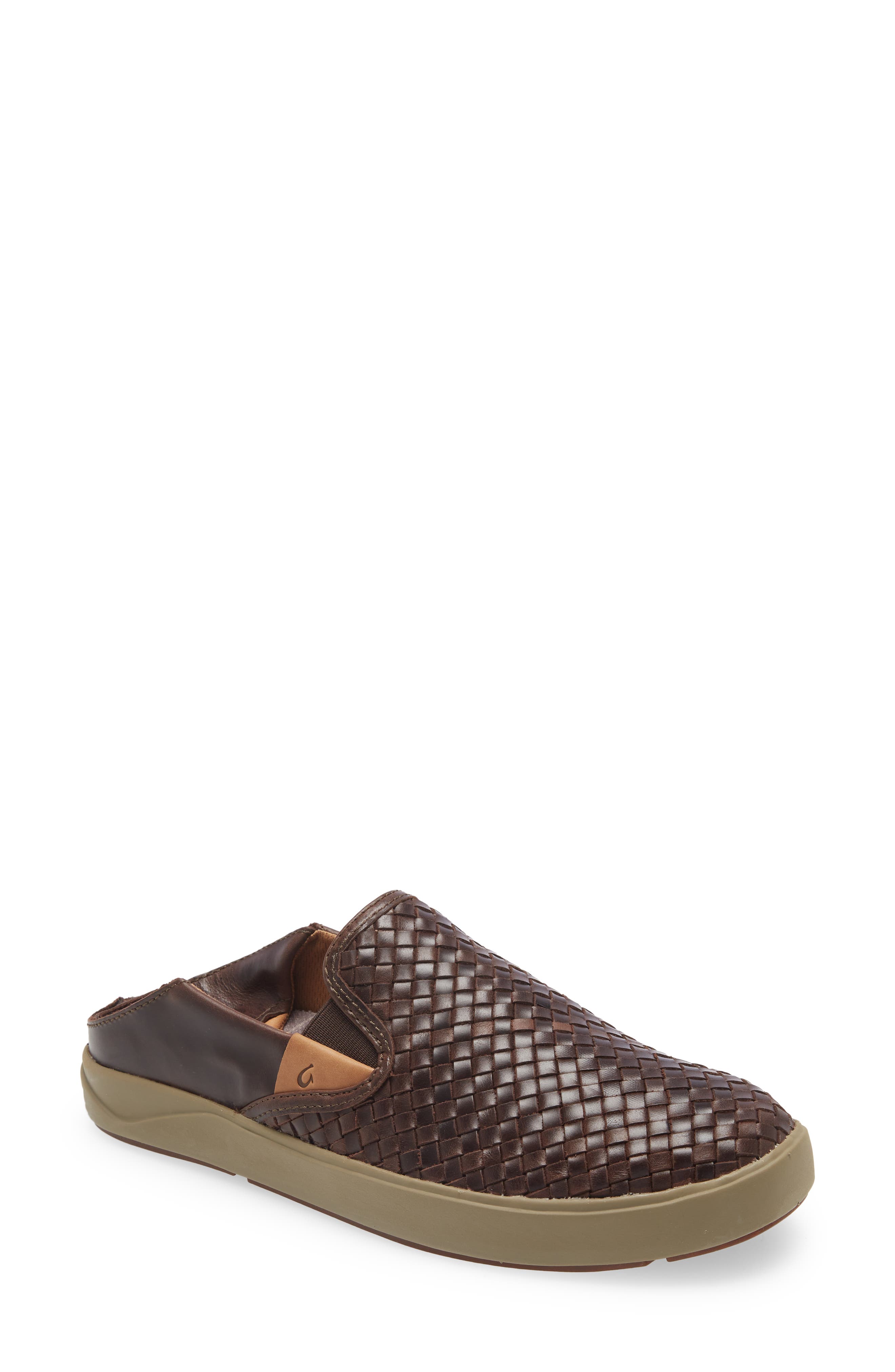Lae'ahi Lauhala Woven Leather Shoe, Alternate, color, DARK WOOD/ DARK WOOD