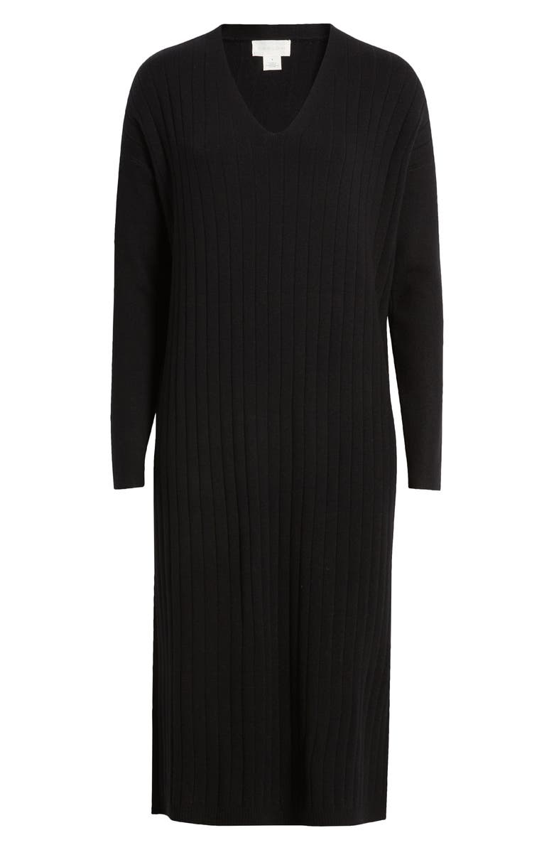 Caslon<sup>®</sup> Long Sleeve Rib Sweater Dress, Alternate, color,