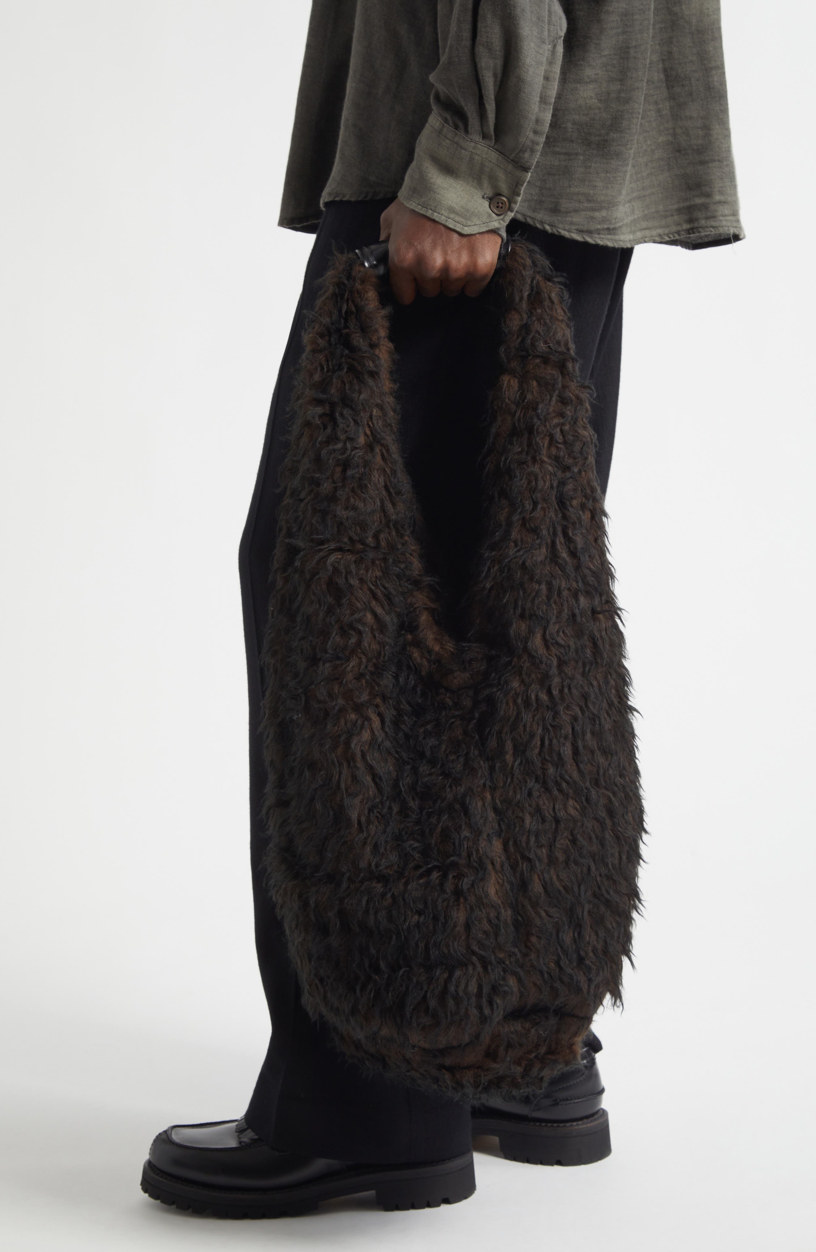 OUR LEGACY Drip Faux Shearling Hobo Bag | Nordstrom