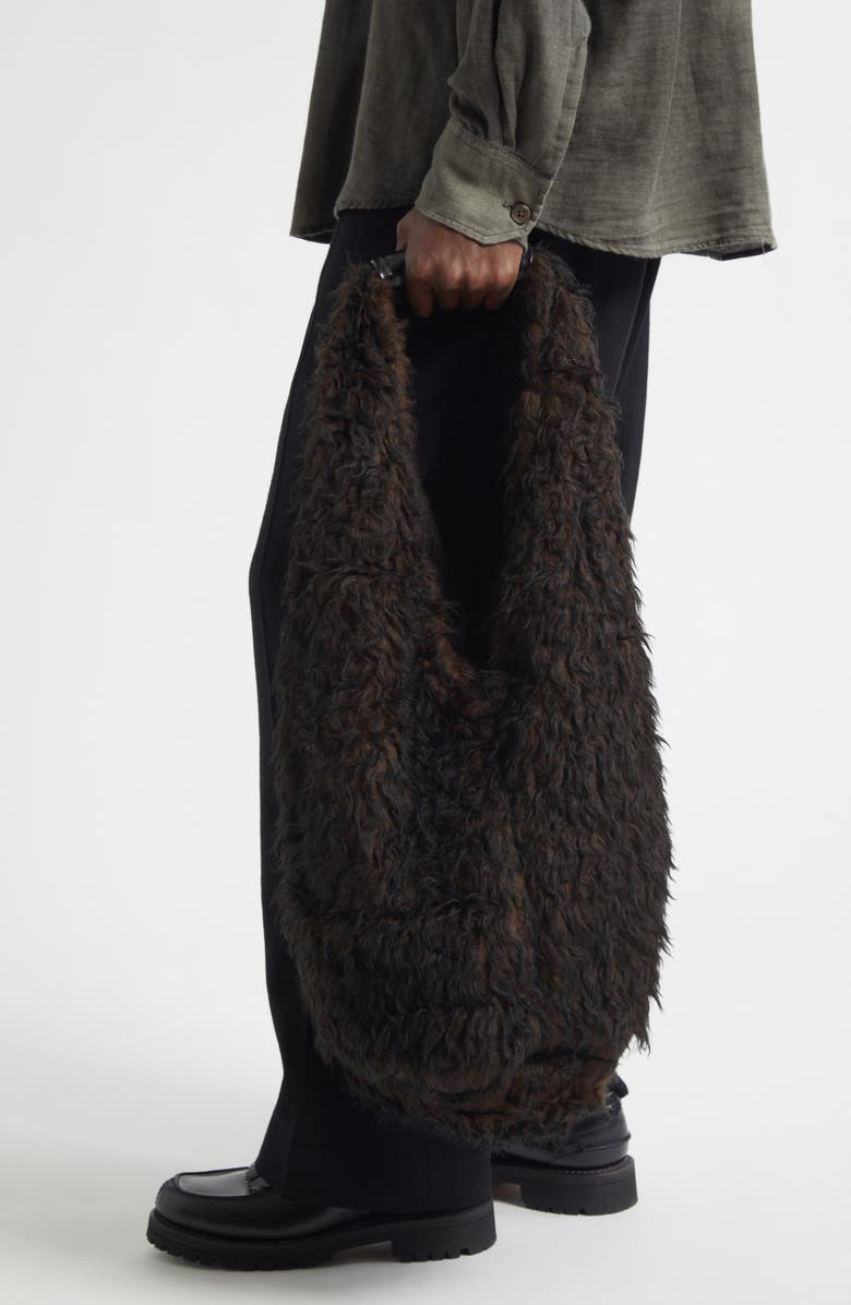 OUR LEGACY Drip Faux Shearling Hobo Bag, Alternate, color,