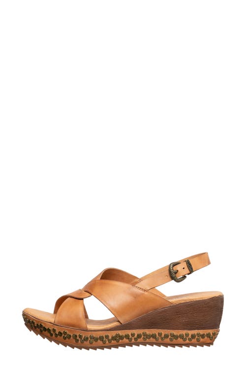 Antelope Danessa Platform Wedge Slingback Sandal In Tan
