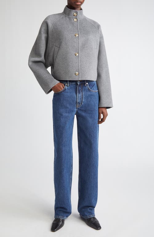 Loulou De Saison High-neck Button-fastening Jacket In Gray