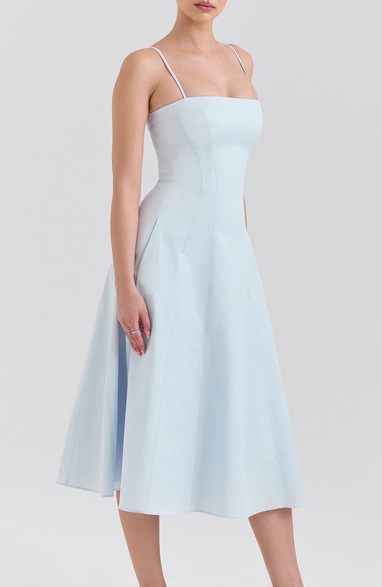 HOUSE OF CB Dolly Seamed Midi Sundress, Alternate, color, Ancient Water