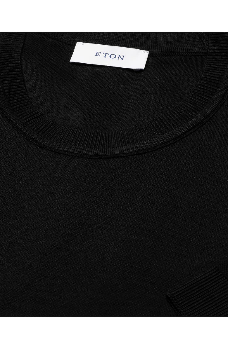 Eton Texture Cotton T-Shirt, Alternate, color, Black