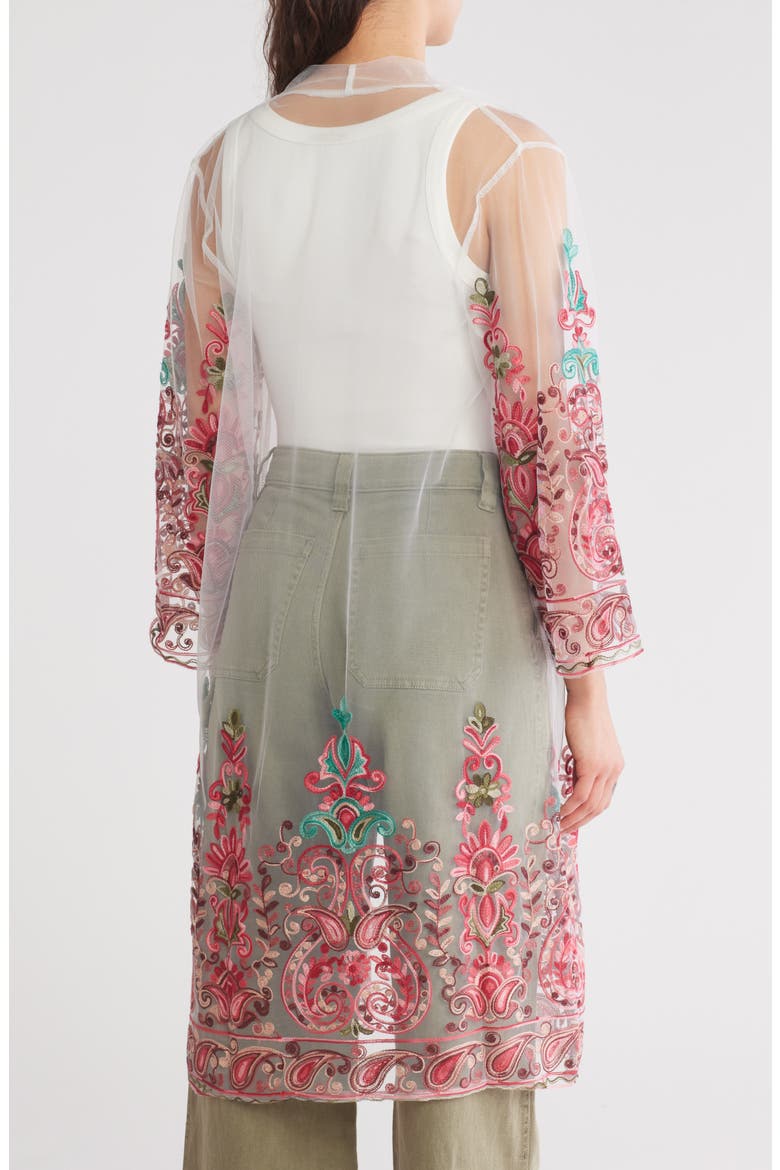 Embroidered Duster, Alternate, color, WHITE