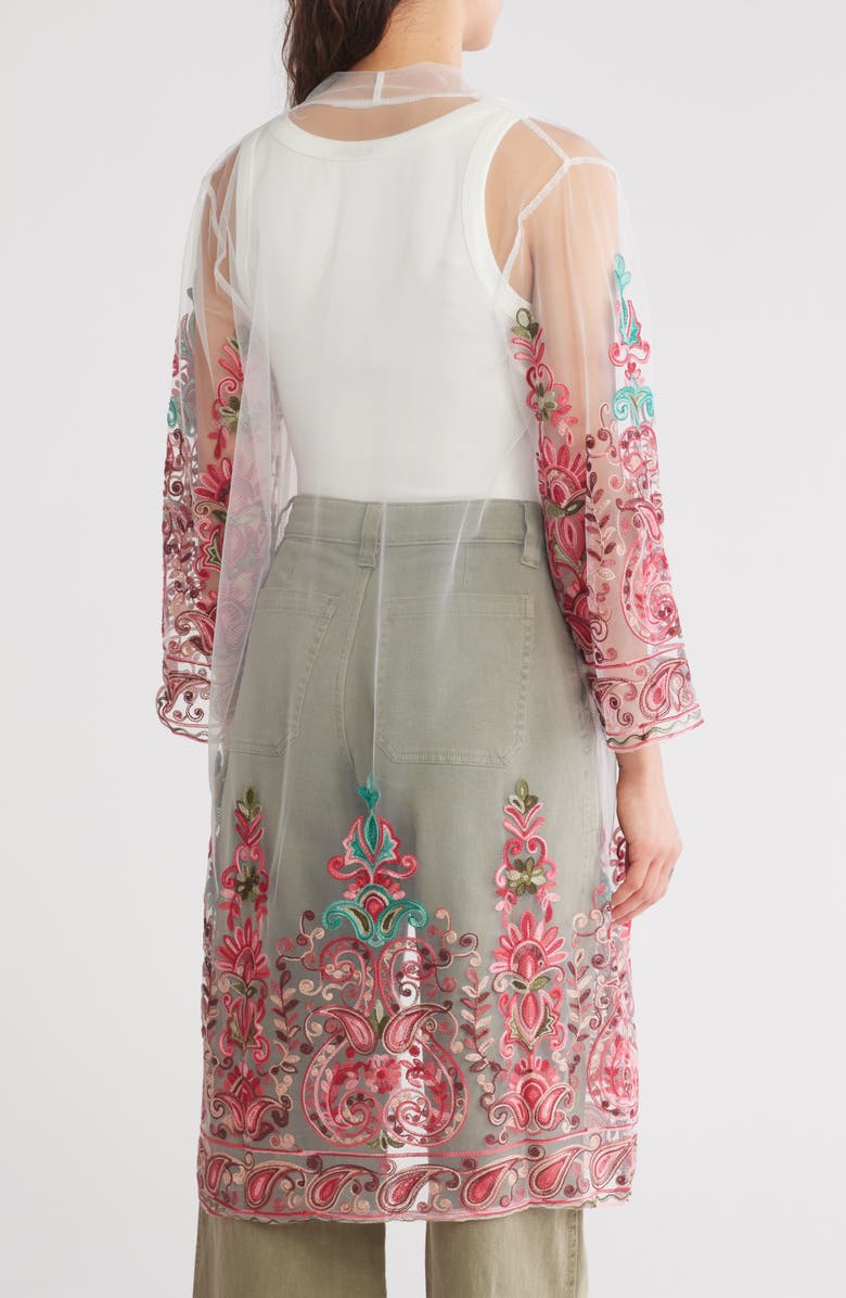 Forgotten Grace Embroidered Duster, Alternate, color, White