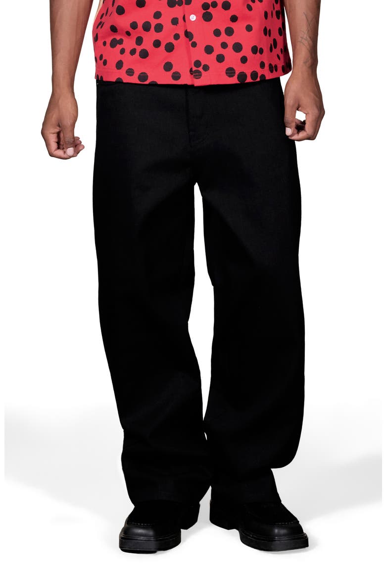 x Jason Landis Tear Formula Baggy Jeans, Main, color, BLACK