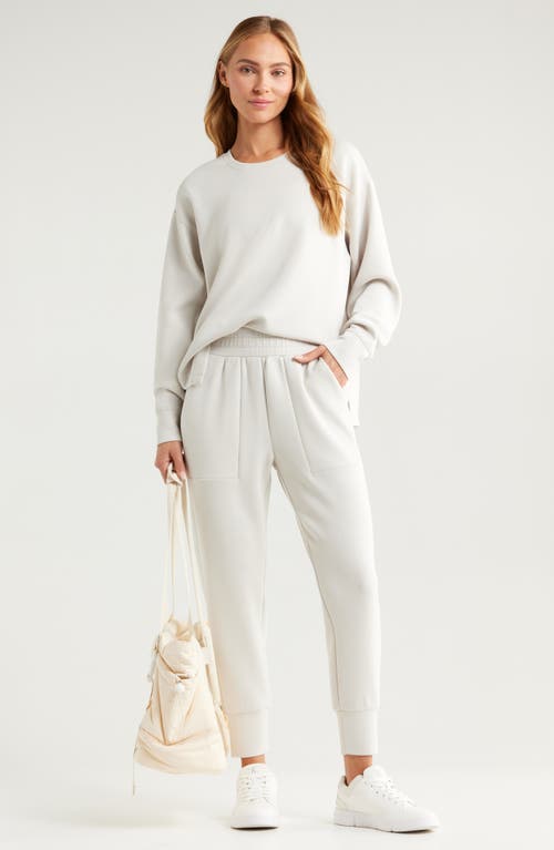 Shop Zella High Waist Ultrasoft Knit Joggers In Grey Moonbeam