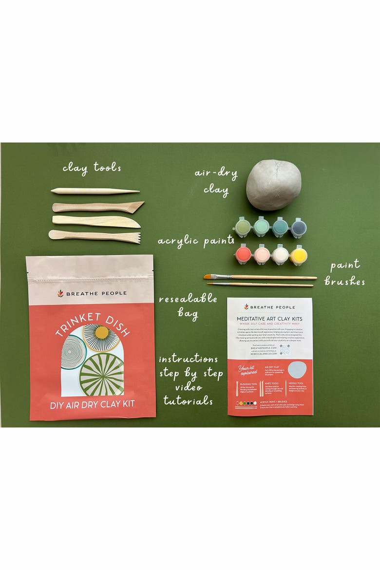 DIY Air Dry Clay Kit- Make Your Own Hanging Planter, Alternate, color, Trinket Dish