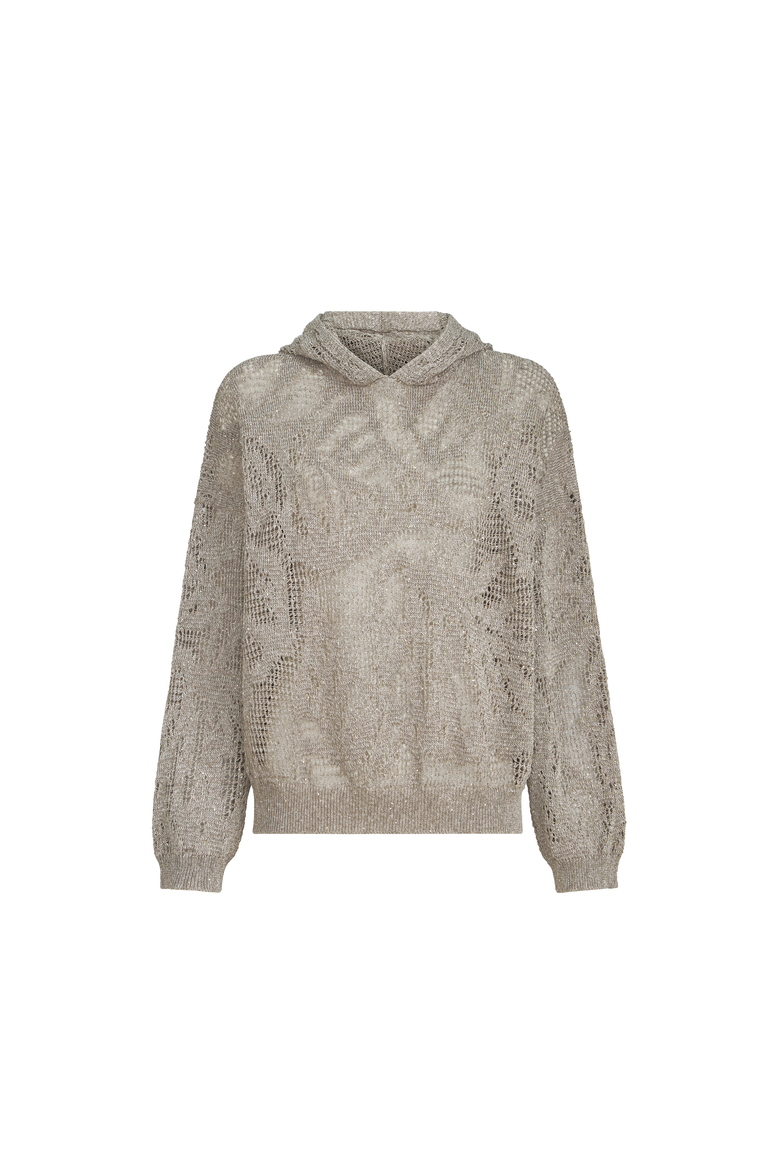 Dazzling water lilies sweater, Alternate, color, Mud