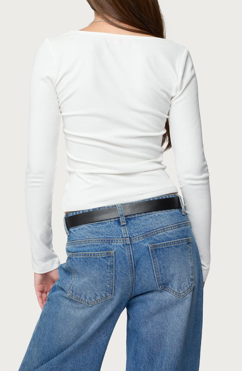 EDIKTED Zandra Rib Square Neck Top, Alternate, color, 