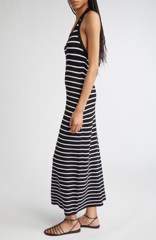 Proenza Schouler Meryl Striped Matte Viscose Rib Halter Maxi Dress In Multi