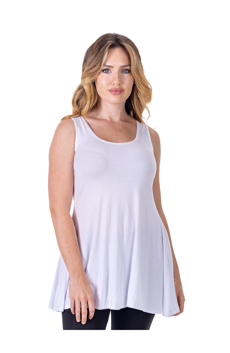 24seven Comfort Apparel Scoop Neck Sleeveless Tunic Top, Main, color, White