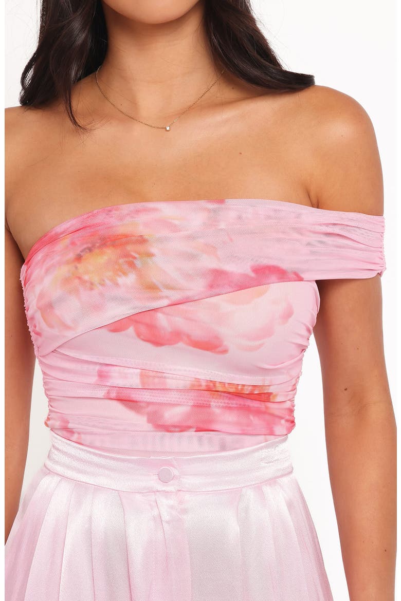 Zachary Off the Shoulder Mesh Crop Top, Alternate, color, PINK