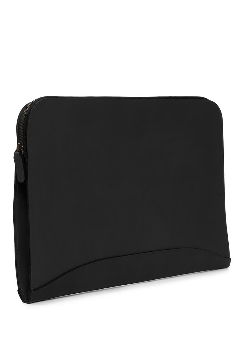 Grant Zippered Leather Envelope, Main, color, Black