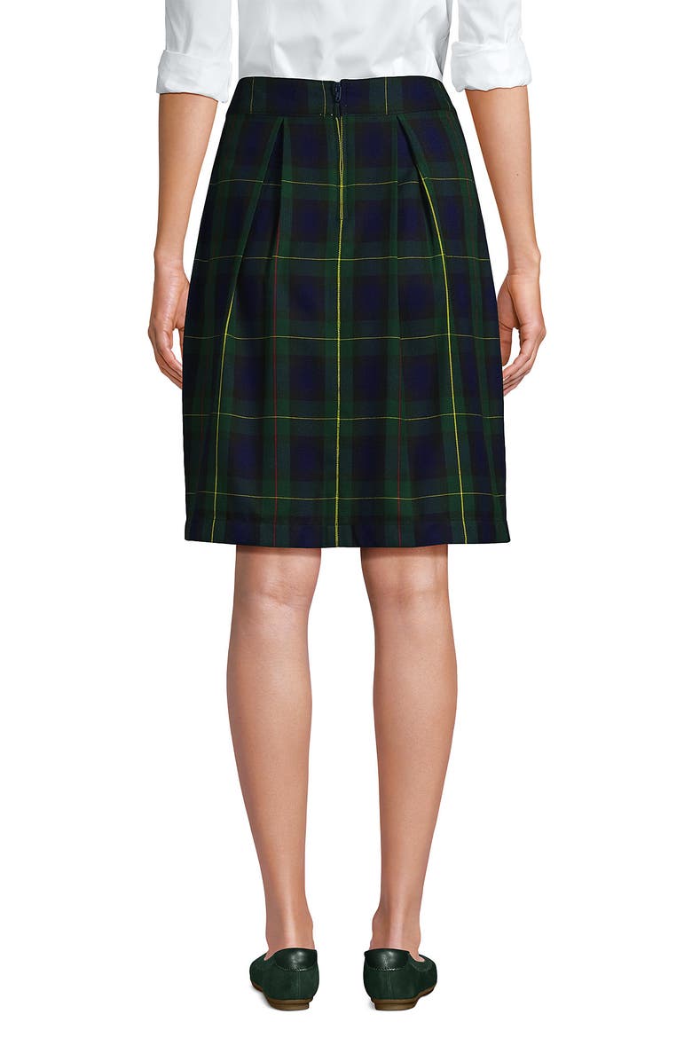 School Uniform  Plaid Pleated Skort Top of Knee, Alternate, color, Plaid Hunter/Classic Navy