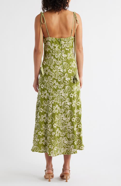 Adelyn Rae Trina Corded Midi Dress In Green