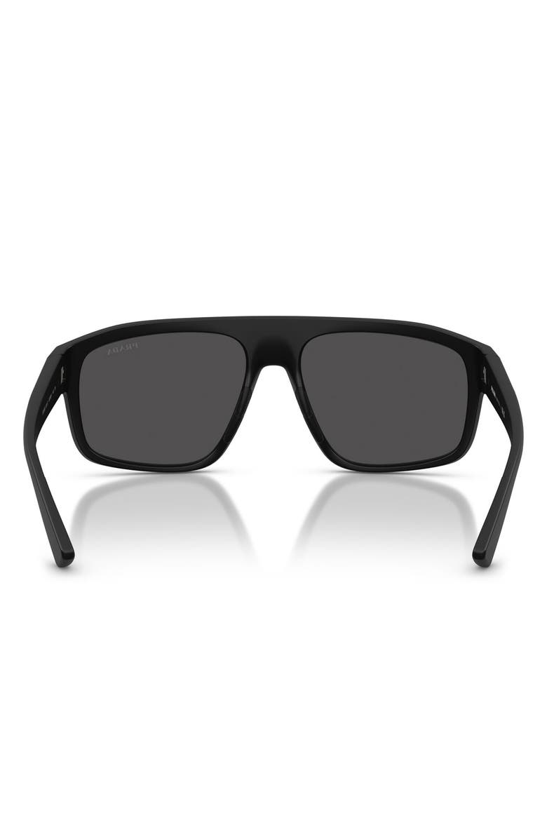 Prada Linea Rossa 59mm Shield Sunglasses, Alternate, color, Matte Black / Dark Grey