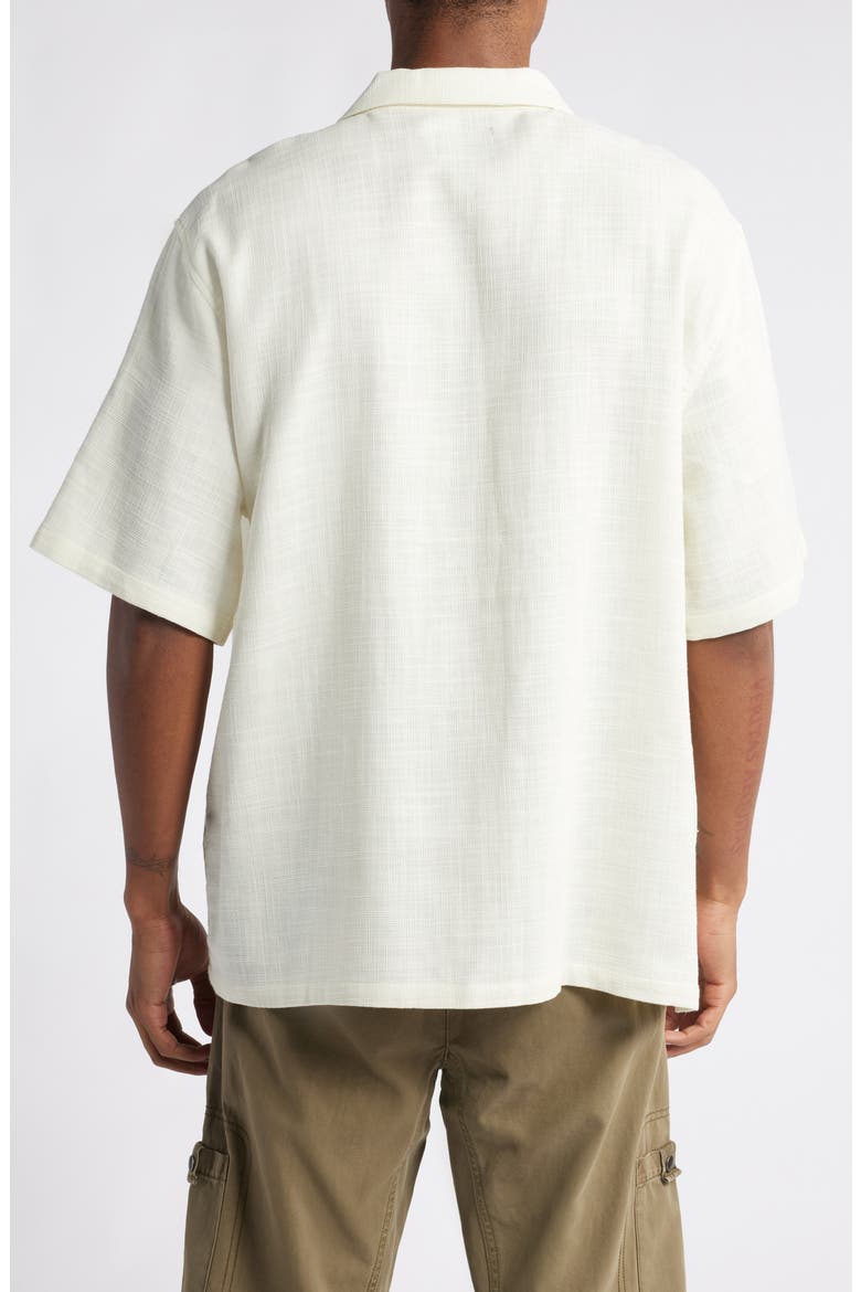 Floral Appliqué Camp Shirt, Alternate, color, WHITE