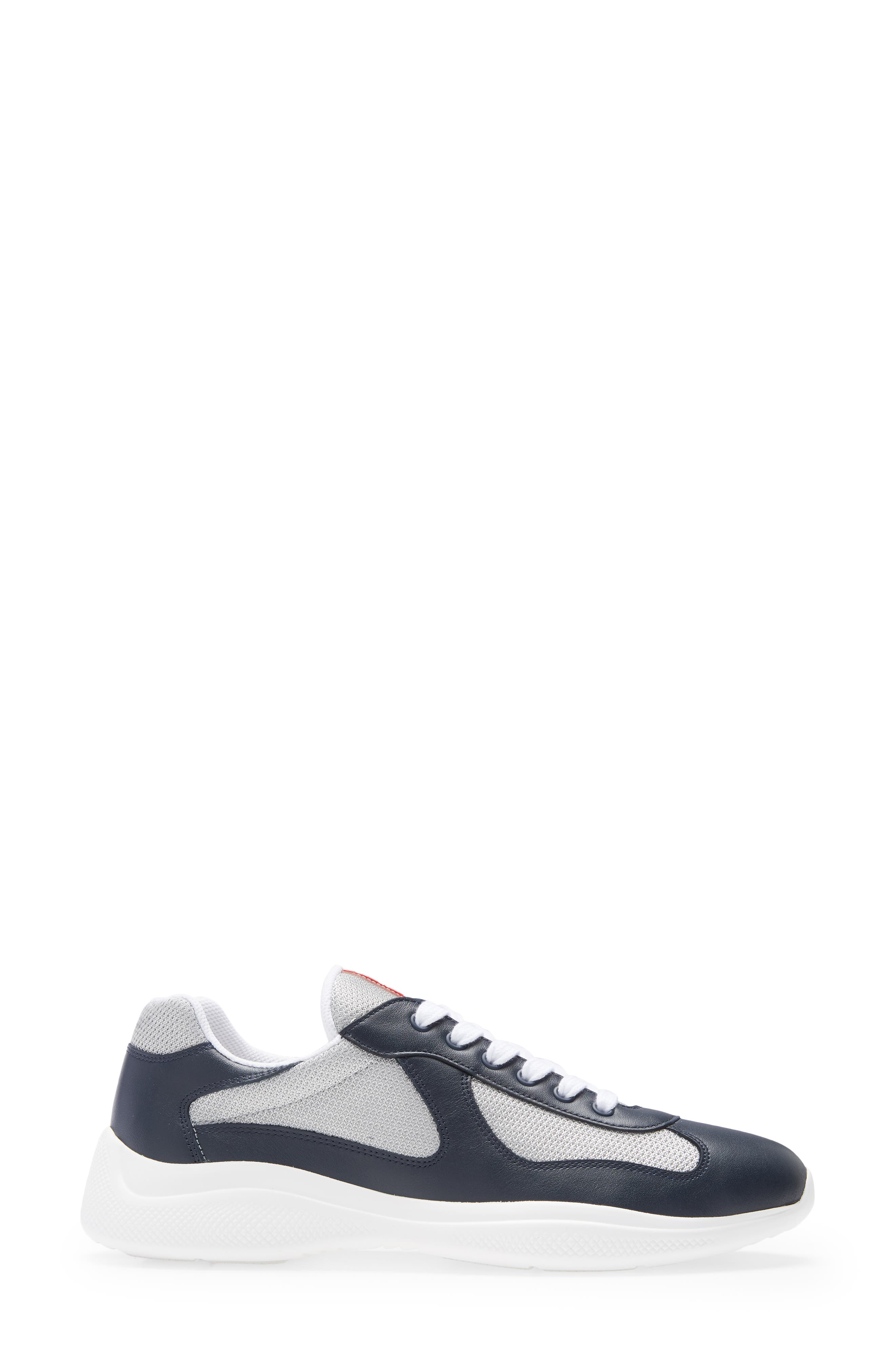Prada America's Cup Bike Low Top Sneaker, Alternate, color, Baltico/ Argento