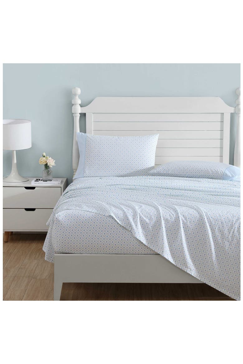 Kate Cotton Percale Sheet Set, Alternate, color, PASTEL BLUE