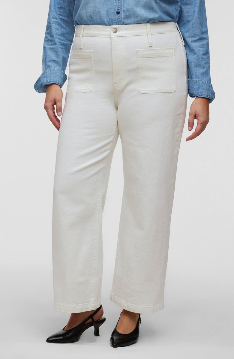Madewell The Emmett Patch Pocket Edition Wide Leg Jeans, Alternate, color, Tile White