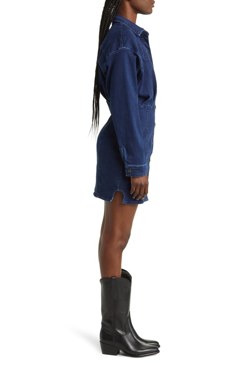 Amber Long Sleeve Denim Shirtdress, Alternate, color, DARK INDIGO