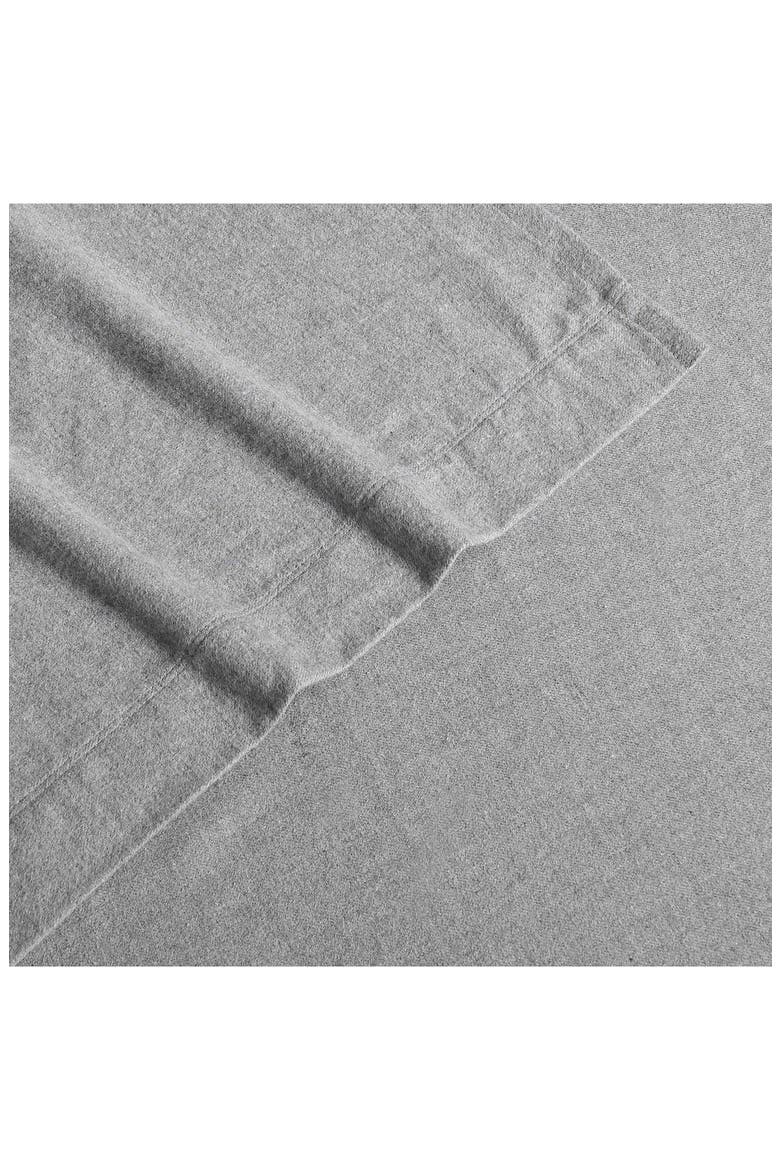 Mélange Flannel Sheet Set, Alternate, color, SILVER GREY