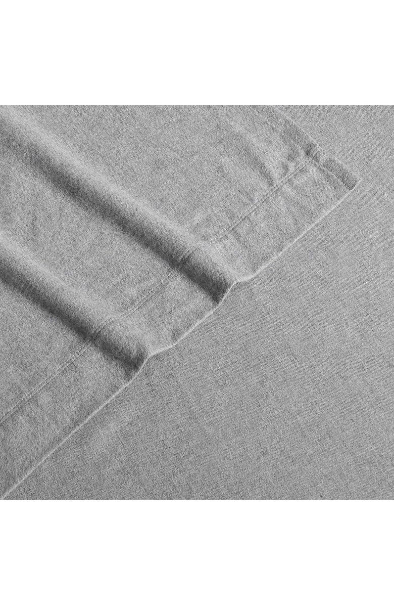 Calvin Klein Mélange Flannel Sheet Set, Alternate, color, Silver Grey