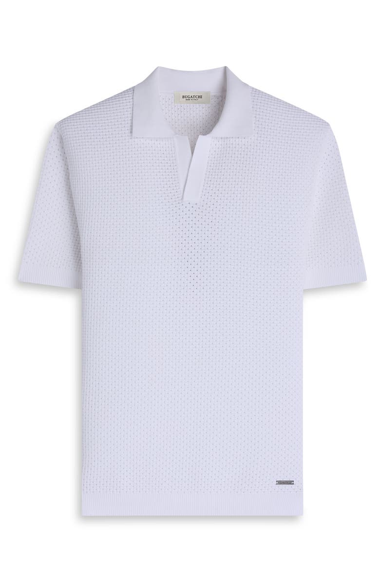 Bugatchi Open Stitch Polo Sweater, Alternate, color, Chalk