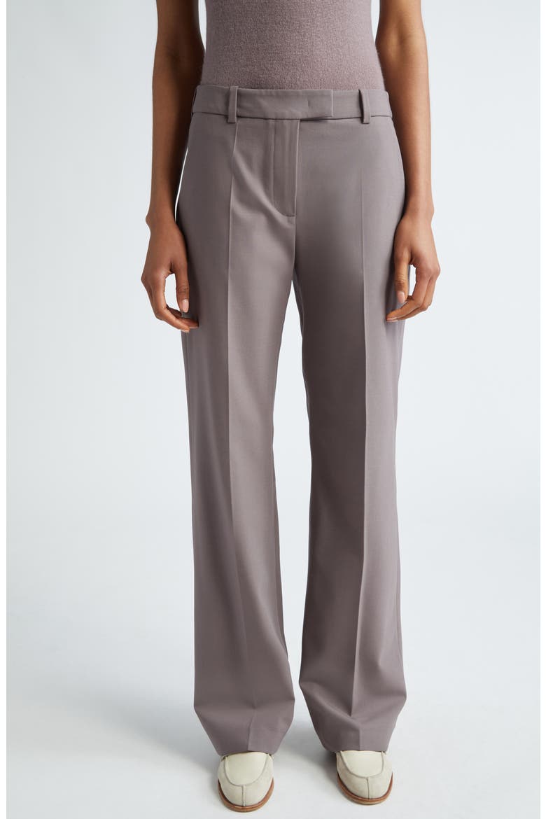 Straight Leg Stretch Virgin Wool Trousers, Main, color, VIOLA