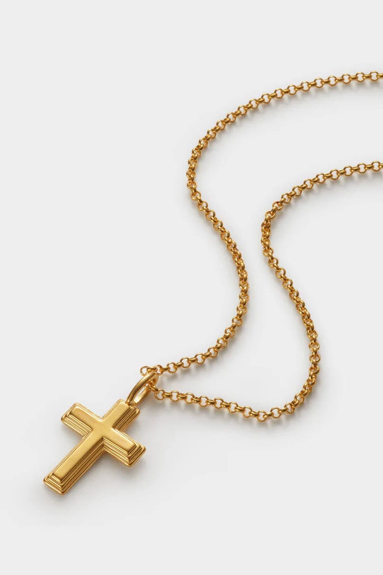 Cross Waterproof Gold Necklace, Alternate, color, Gold
