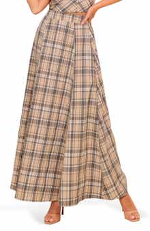 Plaid Two-Piece Maxi Skirt Set